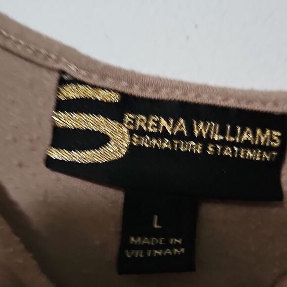 Serena Williams Tan Sleeveless Top with Navy LEGGINGS L - Picture 3 of 9